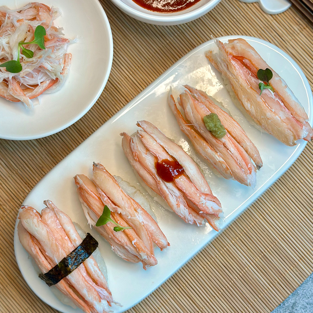 동해산 홍게다리살2팩(150g내외),3팩(225g내외),4팩(300g내외),5팩(375g내외),6팩(450g내외),7팩(525g내외),8팩(600g내외),9팩(675g내외)