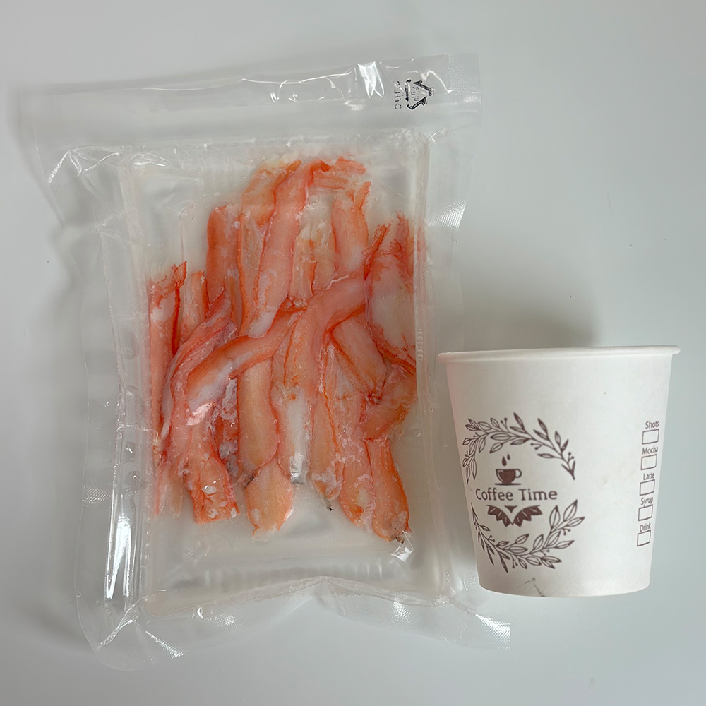 동해산 홍게다리살2팩(150g내외),3팩(225g내외),4팩(300g내외),5팩(375g내외),6팩(450g내외),7팩(525g내외),8팩(600g내외),9팩(675g내외)